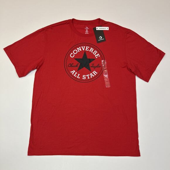 Converse All Star Men’s XL Graphic T-Shirt Red NWT Logo Tee Short Sleeve Classic - Picture 1 of 15